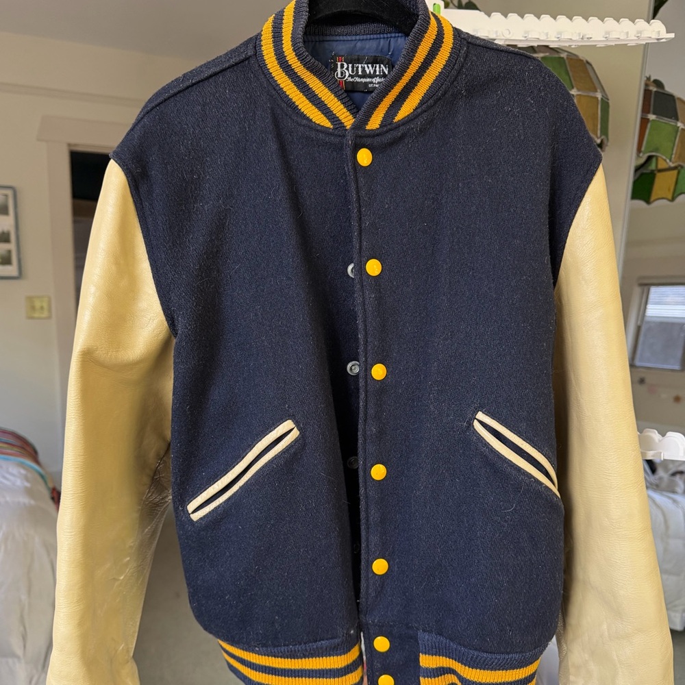 Navy and Cream Varsity Jacket